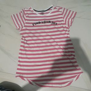 Pink Stripe 'Find Your Joy' Tee