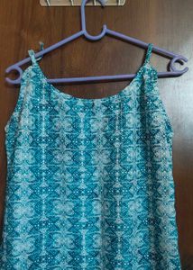 Blue Sleevesless Kurti