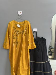 Elegant Yellow Kurta Set (XXL)