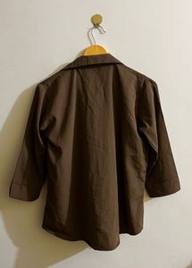 Brown Button-Up Top