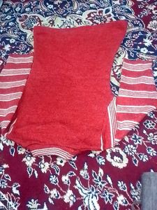 Red Striped Sweater with shrug