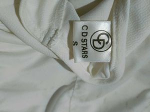 White Square Neck Top