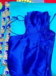 Teal & Blue Saree with Blouse💙💙💙💙