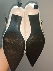 Chic Chanel inspired tweed Heels