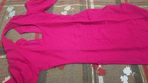 Rani Pink Backless Shoulderoff Kurti