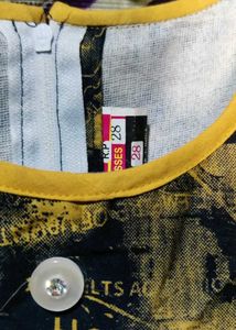 Girls&#39; Yellow &amp; Navy Print Dress