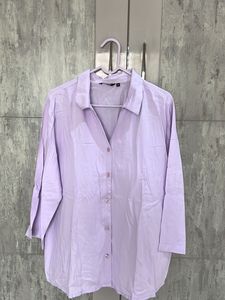 Lilac Oversized Button-Up