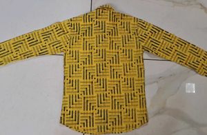 Yellow Printed Shirt For Boys