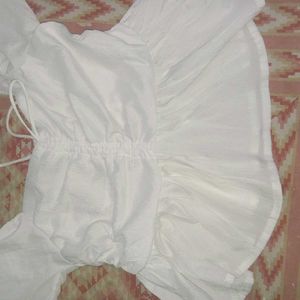White Ruffled Top