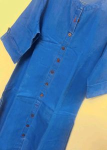 A Line Denim Look Cotton Kurta