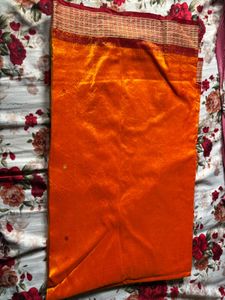 Orange And Maroon  Saree