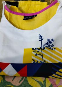 Geometric Print Yellow Tunic
