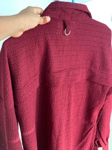 Maroon Textured Co-Ord Set | Elegant &amp; Comfortable