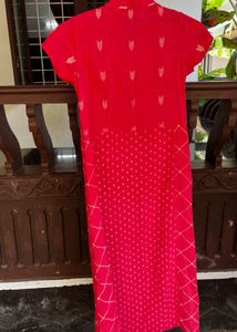 Red Patterned A Line Top