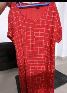 Red Chic Plaid Shift Dress