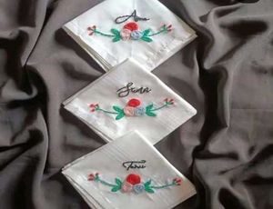 Handmade Embroidered Letter S Keychain