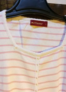 Pink Striped Knit Top