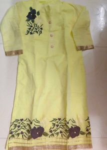 Yellow Embroidered Kurta