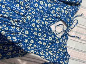 Blue Floral Mini Dress
