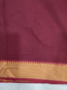 Cotton Zari Saree Maroon