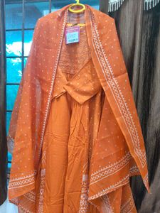 Women Rayon Viscose Anarkali Printed Kurta Set