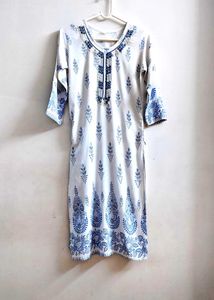 Beautiful White & Blue Kurti