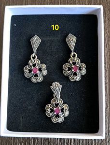 Jewellery Set Silver Oxidized 92.5