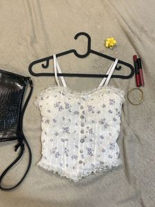 COTTAGECORE | Floral Lace Cami Top