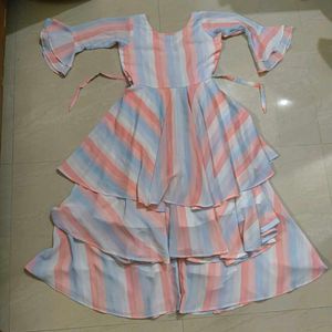 Double Layered Frock With Plazo