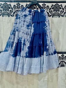 Blue Tie-Dye Y2K Skirt