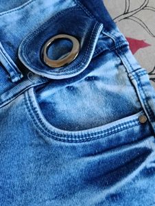 High-Waisted Denim Jeans