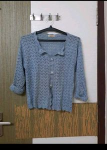 Blue Knit Cardigan