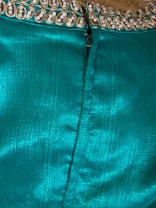 Teal Embroidered Kurta Set With Sequin And Beads