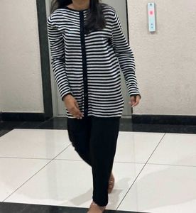 Striped Oversized Long Line Sweater Grab Fast