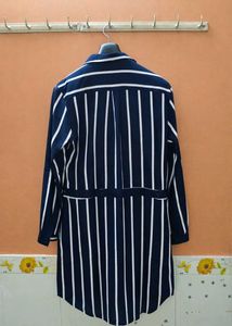 L.O.V Striped Shirt Dress with Tie