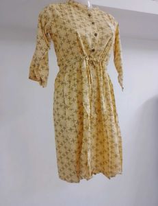 Vintage-Style Yellow Print Frock