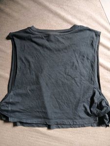 Side Ribbon Detail Graphic Printed Top