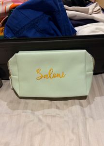 Mint Green &amp; Gold Personalised Pouch
