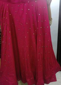Pink Embellished Lehenga Skirt