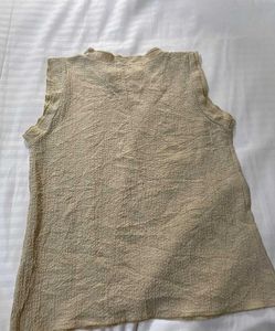 Beige Sleeveless Top Bust 34-38 Stretchy