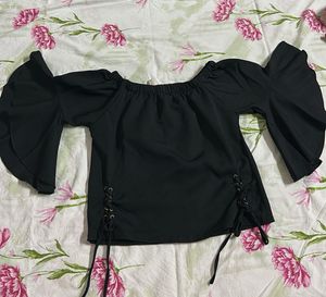 Bell Sleeve Crop Top
