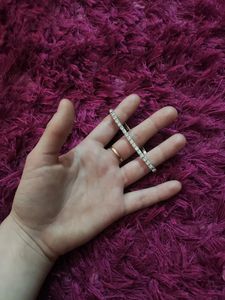 Silver Plated Bracelet with Diamond Studs
