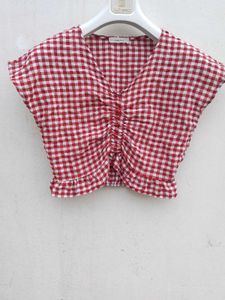 Checked Red Crop Top.