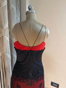 Elegant Red &amp; Black Dress
