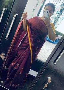 Beautiful Flower Work Saree💜