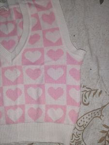 Pink Heart Sweater Vest