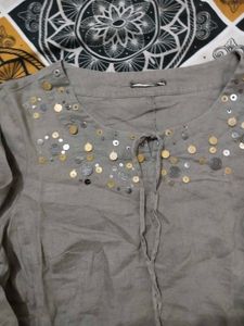 Embellished Linen Tunic