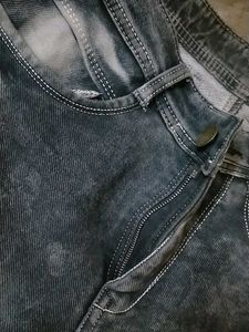 Distressed Gray Cargo Jeans