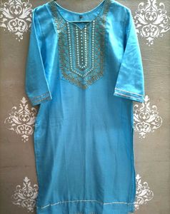 Embroidered Blue Kurti