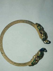 Gold Tone Peacock Bangle Bracelet
